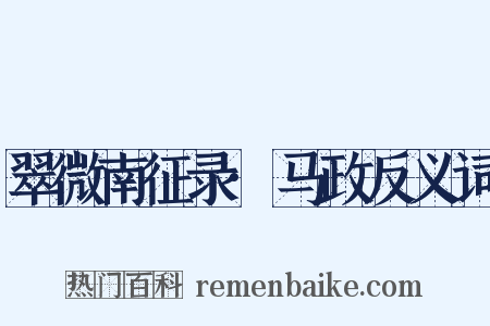 翠微南征录·马政反义词是什么意思的图片